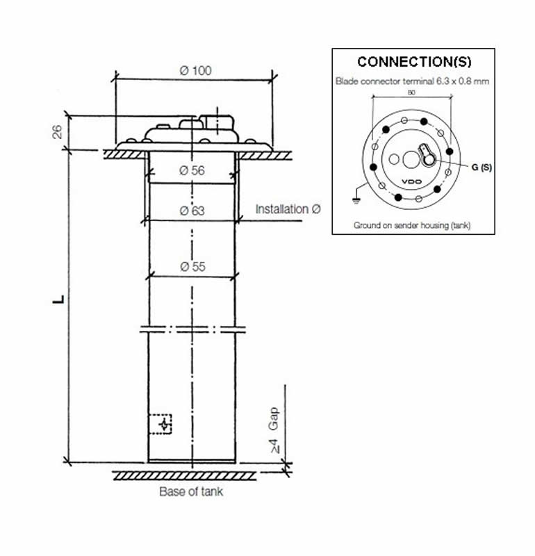 VDO Heavy Duty 80mm Tubular sender